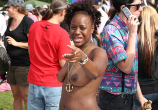 ebony nude public