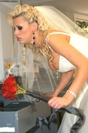 Huge-boobed blond bride Tanya James